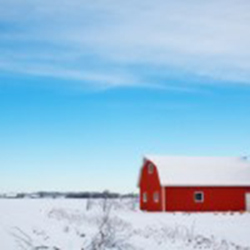 winter farm scene in Town of Hamburg, Marathon County, Wisconsin